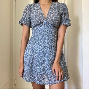 Pastel Blue Mini A Line Dress